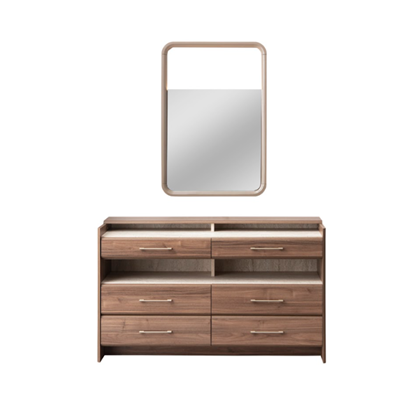 Dresser Table – Walnut/Travertene