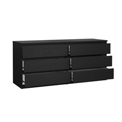 Naia Double dresser 6 drawers Black