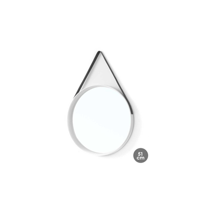Round Hanging Mirror – White