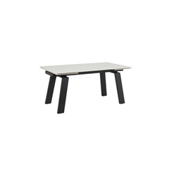 Extendable Dining Table - White Marble Ceramic Top 160 x (40 +40) x 90 x76 cm