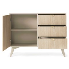 Sideboard 3 Drawers - Chevron Scandi & Beige