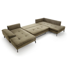 Corner Sofa Bed with Chaise Left 347cm – Olive