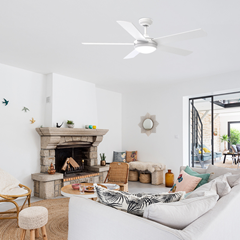 White Ceiling Fan with Light