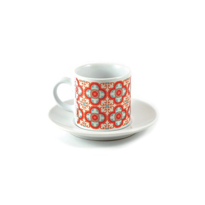 Malta Tile Espresso Cup & Saucer Pattern no.5