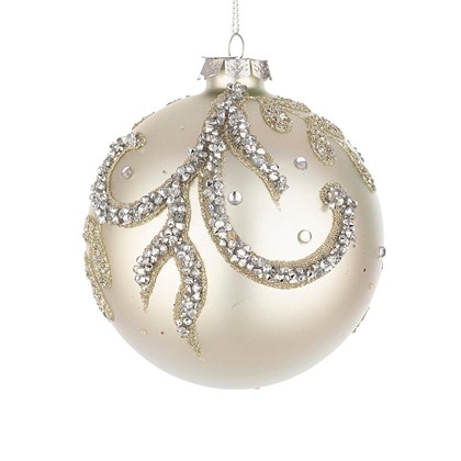 Droplet Pearl White Glass Ball 10cm