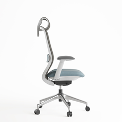 Office Chair with Adjustable Headrest - Light Blue