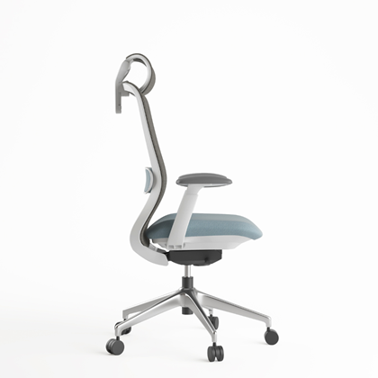 Office Chair with Adjustable Headrest - Light Blue