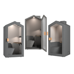 Beach Hut Style Office Booth - Grey