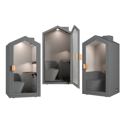Beach Hut Style Office Booth - Grey