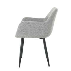 Dinning Chair Grey Boucle Fabric