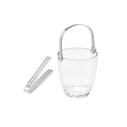 Ice Bucket 800ml with Metal Handle – Transparent