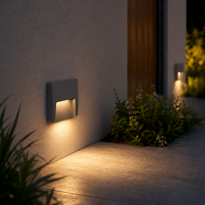 Dark Grey Plastic Wall Light - Down - 3W