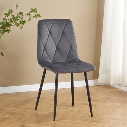 Dining Chair Velvet Dark Grey