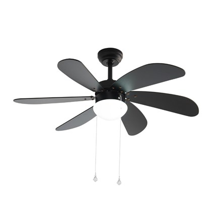 Emma Matte Black Ceiling Fan with Light