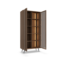 2D Tall Display Cabinet - Dark Wood