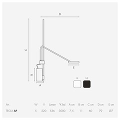 LED Wall Lamp  5W 79cm - Black