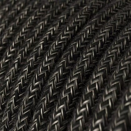 Linen Melange Textile Cable -  Anthracite Grey