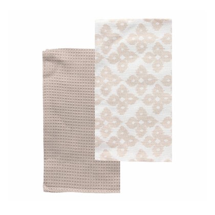 Set of 2 Shanti Tea Towels 50 x 70 cm Pink Cotton