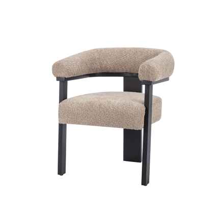 Dining Chair Taupe Boucle Fabric