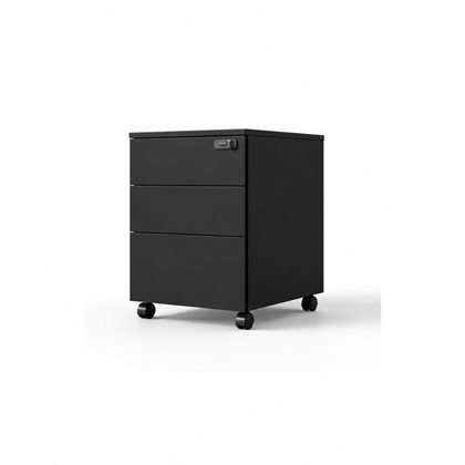 3-Drawer Mobile Pedestal- Black