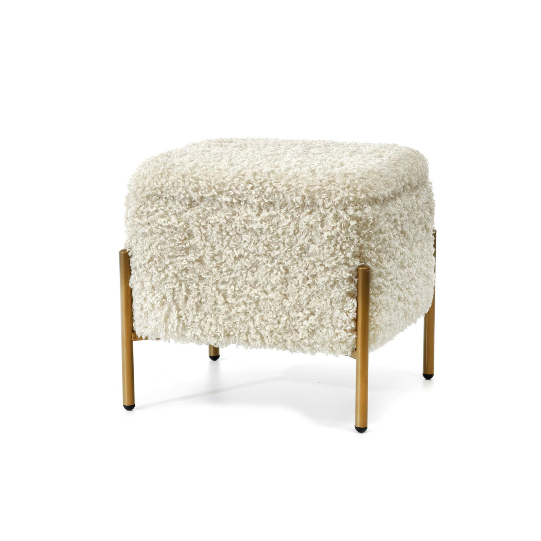 Pouf Teddy Cream 41x41x39