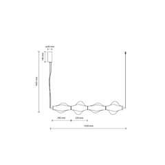 Elva Brass 30W Hanging Lamp LED