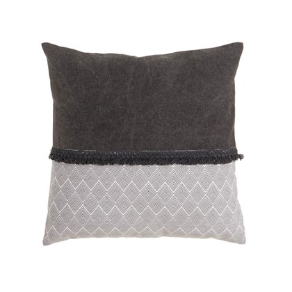 Grey-White Cotton Cushion 60x60cm