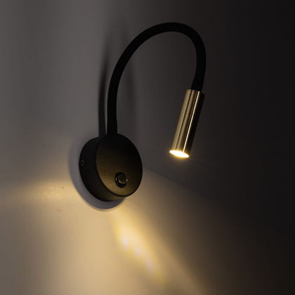 Wall Light Flexible - Black & Gold