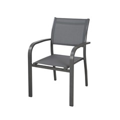 Aluminum Sling Stacking Armchair - Grey