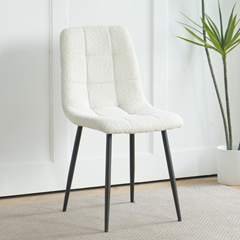 Dining Chair Boucle - White