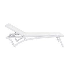 White 5-Position Reclining Sun Lounger