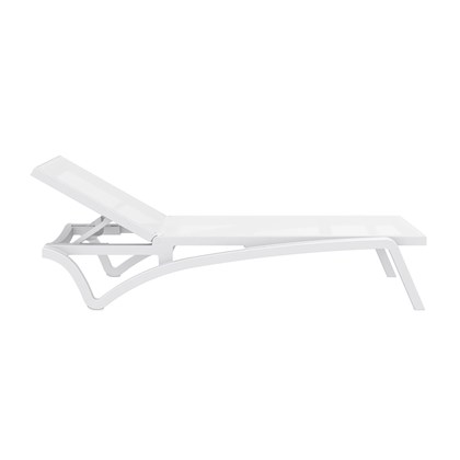White 5-Position Reclining Sun Lounger