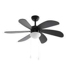 Milan Matte Black Ceiling Fan with Light