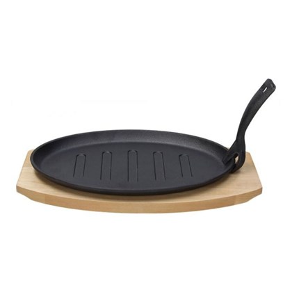 Cast Iron Pan 27x17cm With Removable Handle Black
