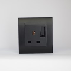 1 Gang 13AMP Socket Black Matte Series