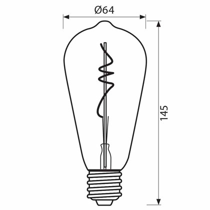 Led Filament Lamp Flick Smoke E27 4W 100lm 1800K