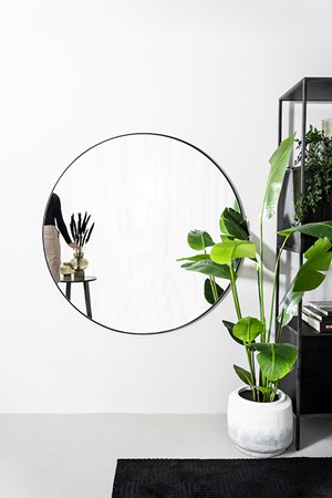 Black Frame Mirror 120 x 120 cm