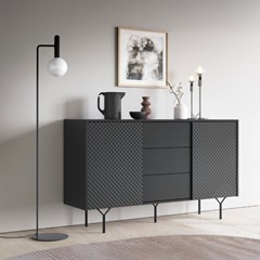 Sideboard 2 Doors 3 Drawers – Black