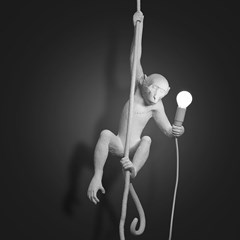 Monkey Lamp White Hanging