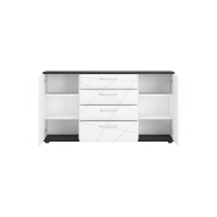 Chest of Drawers 2D4s – Alpine White & Vicenza Oak Black