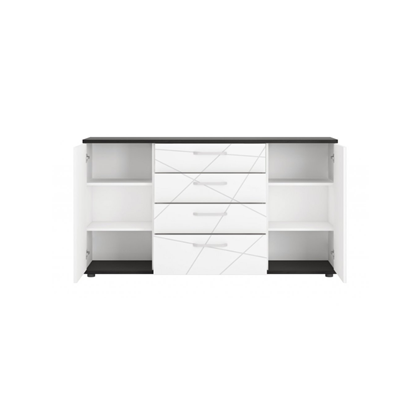 Chest of Drawers 2D4s – Alpine White & Vicenza Oak Black