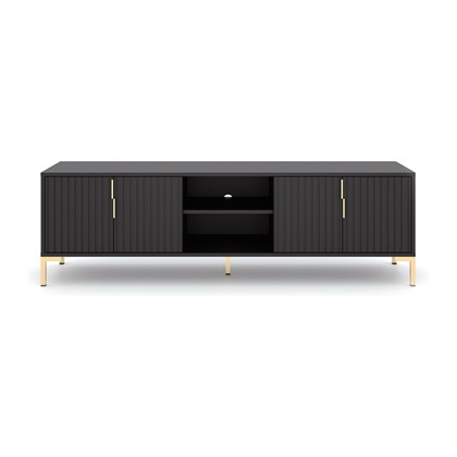 TV Unit Matt Black Gold