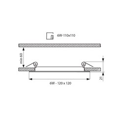 Grid LED 6W 4000K