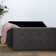 Foldable Bench Pouf in Grey