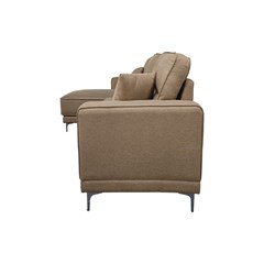 3-Seater Sofa Left Chaise Longue - Brown