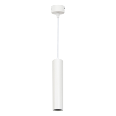Round White GU10 Pendant Light – 29 cm Body