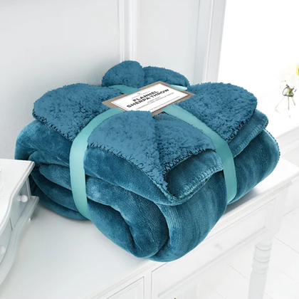 Flannel Sherpa Throw 150x200cm Teal