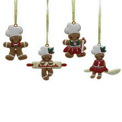 Gingerbread Man Hanging Ornament 7cm Assorted