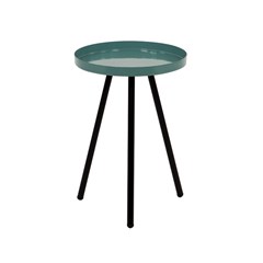 Round Coffee Table in Metal Green with 3 Legs