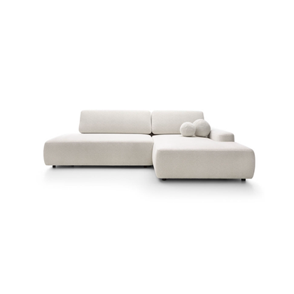 Corner Sofa Bed with Chaise Right 276cm – White